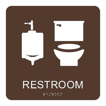 Nmc Restroom Braille Ada Sign, ADA25BR ADA25BR